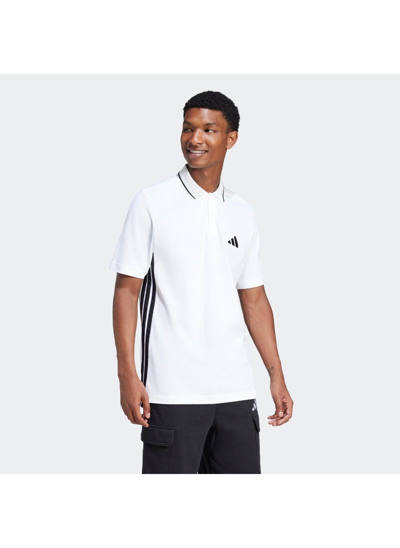 Adidas Essentials Three Stripes Pique Polo Shirt - Image 1